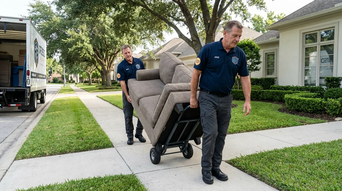 Local residential moving crew loading furniture in Ruskin, FL