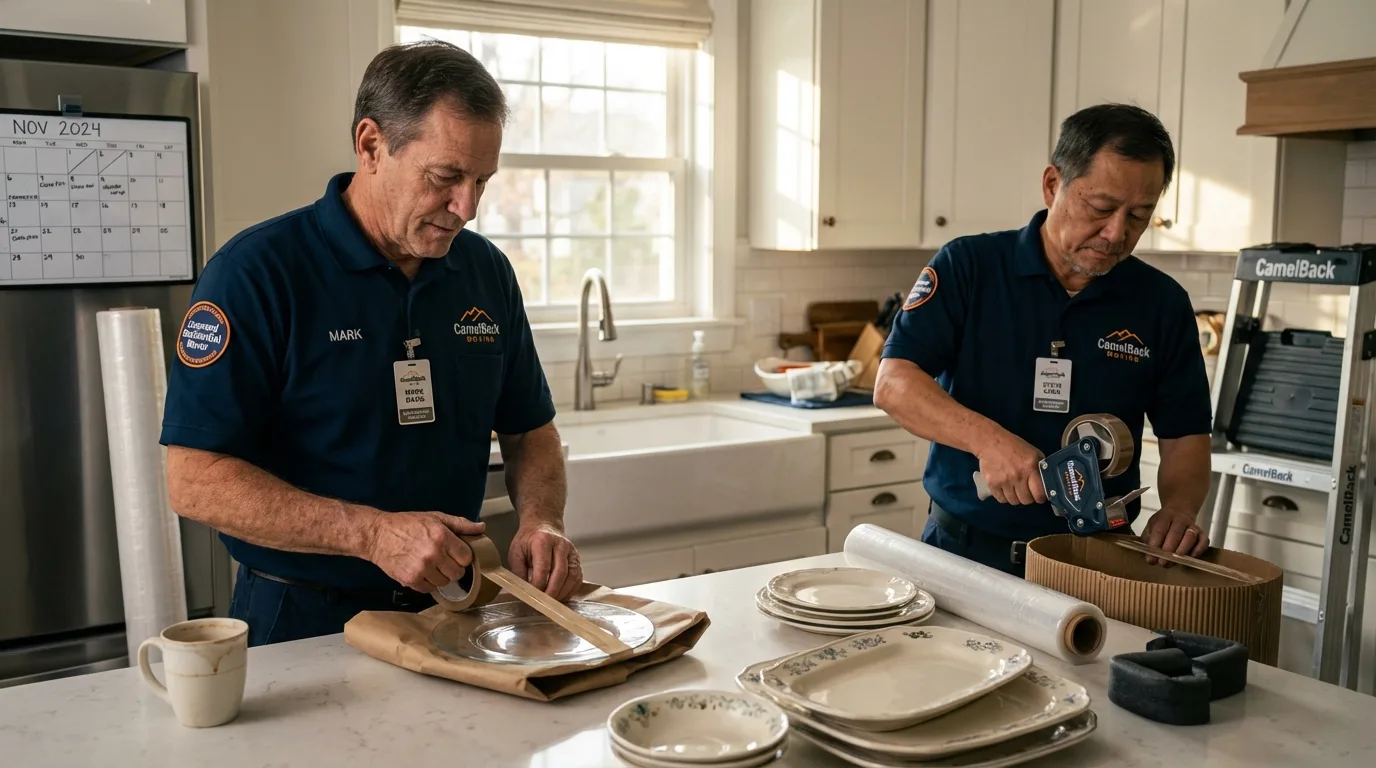 Professional crew packing kitchen dishware in Ruskin, FL